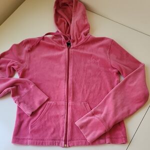 Y2K DKNY Pink Hoodie Velour